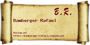 Bamberger Rafael névjegykártya